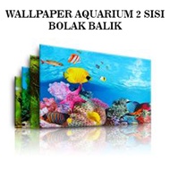 Wallpaper Aquarium 40cmx80cm/Background Aquarium bolak-balik motif random ya seperti di gambar