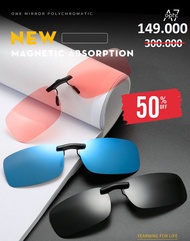 Kính râm kẹp vuông ko lật 2in1 polaroid phân cực chống chói lóachống tia UV 400 - [Tặng kèm túi vải