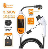 Feyree Portable EV Charger Type 2 Electric Car Charging Cable 3.5KW 7KW 11KW 5m Adjustable Current 1