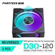 Phanteks D30-120 case 120mm Fan Regula/ Reverse Airflow 4pin PWM 30mm Thick/ four-sided Magic Color 