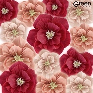 [GH]Crepe Paper Flowers DIY Handmade Paper Flower Wall Art Decoration for Home Party Wedding Birthday