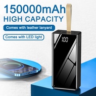 150000mAh Power Bank High Capacity with 2.1A Fast Charging & Glare Camping Light, Includes Four Char