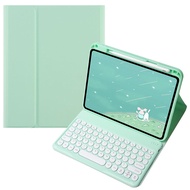 For iPad Mini 6/7 Air 5/6 Pro 11" Magnetic Bluetooth Keyboard Case with Round Keys & Pencil Slot