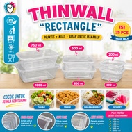 Thinwall Rectangle Rectangular/s Contents 25pcs 200ml 300ml 500ml 650ml 750ml 1000ml Thinwall Square