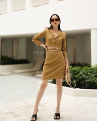 newlooksbkk 💚🤎 4546 Set คลอปสูท+กป.แต่งเข็มขัดเอว ดีไซนเฉพาะตัว ไม่ซ้ำใคร ลุค working woman สุด งานค