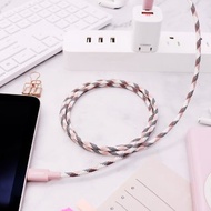 GARMMA Type-c to Type-c 60W快充編織傳輸線-粉色