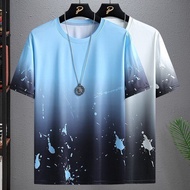 M-5XL Shirt Men Summer Loose Plus Size Fashion Short Sleeve T-shirt