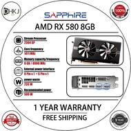 USED SAPPHIRE RX 580 8GB 2304sp Video Card 1411MHz  8GB 256Bit GDDR5 Graphics Cards for AMD RX 500 s