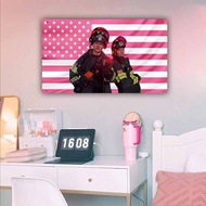 Evan Buckley & Eddie Diaz Pink American Flag | 911 Firefighter Wall Tapestry | TV Show Room Decor De