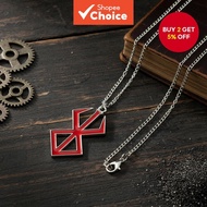 Korean Style Men's Alloy Chain Necklace with Berserk Anime Pendant – Perfect for Holidays and Cospla