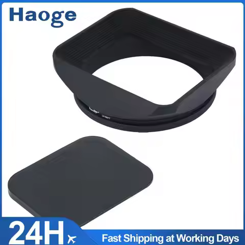 Haoge 67mm Square Metal Lens Hood with Cap for 67mm Canon Nikon Leica Zeiss Nikkor Fuji Lens and 67m