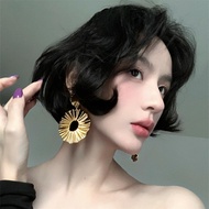 earring earring for women pearl earring Zoozmomo Folded Metal Earrings Female Exaggerated Atmospheri