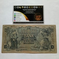 Uang Kuno 10 Gulden Seri Wayang DeJavasche Bank Hindia Belanda 1933