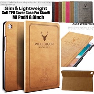Slim Retro Stand PU Leather Case สำหรับ Xiaomi Pad 4 8.0นิ้ว Case Mi Pad4 Cover Case Smart Tablet Case