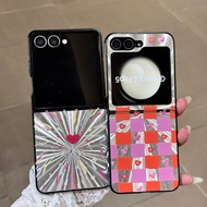GANTUNGAN HP New Case Zflip Zfold Silver Lightbeam Hologram Heart Love Beautiful With Chain Strap Ha