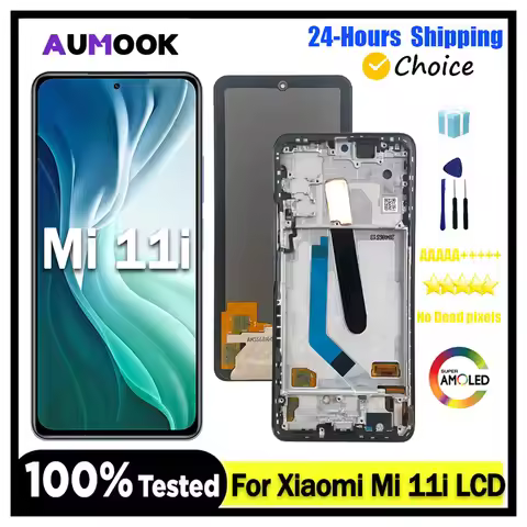 New AMOLED Display For Xiaomi Mi 11i LCD Display Touch Screen Digitizer For Xiaomi Mi 11i M2012K11G 