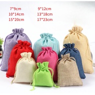 cny 2026 Colorful Burlap Bag pouch bag/Drawstring bag Linen Bag/Jewelry Pouch Ornaments Lucky Storag