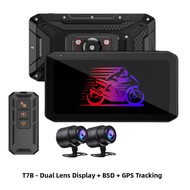 Dual-lens 2K Tire Pressure Monitoring GPS BSD Warning Motorcycle Dashcam 6.25 Inch