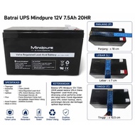 MINDPURE 12Volt 7.5Ah UPS Battery | 12V 7.2Ah - 12Volt Children's Toyaki kering MultipurposeBATTERY