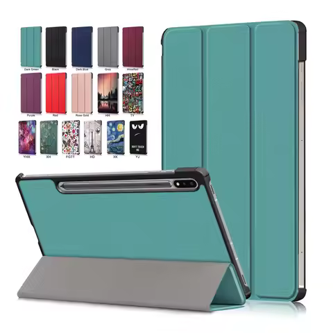 Case For Samsung Galaxy Tab S8 Plus S7 FE 12.4 inch SM-T736 Case Magnetic Smart Cover For Galaxy Tab