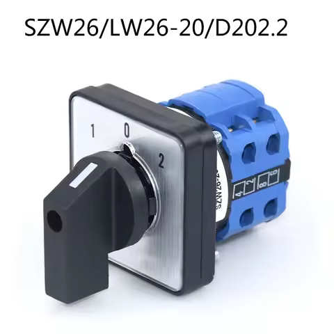 SZW26/LW26-20/D202.2 8 Terminals 3 Positions 1-0-2 Transfer Changeover Cam Switch 64X64 48X48 mm Pan
