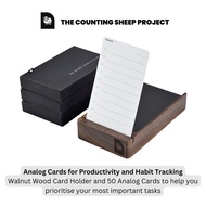 Analog Cards and Wooden Holder: To-do List, Track Habits, CBT-I inspired Sleep Challenge Cards by Co