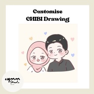 CUTE DRAWING ONLY RM15 FAMILY FRIENDS AND COUPLE PETS ALL DOABLE MAKE YOUR SPECIAL WALLPAPER OR SOFT