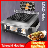 Heavy Duty Gas Takoyaki Machine Fishball Grill Oven 2 layer 56 holes