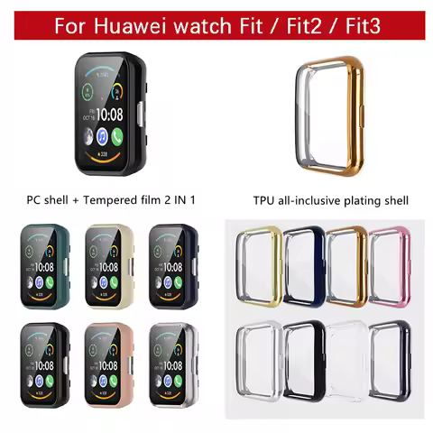 Plated Cover For Huawei Watch Fit Case Smart watch Case TPU All-Around Screen Protector Huawei Watch