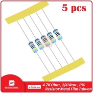 5PCS RESISTOR 4.7K 4K7 OHM 0.25 WATT METAL FILM RESISTOR 4.7K 4K7 OHM easywa53 Buy Now