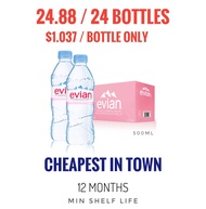 Evian 500ml Natural Mineral Water x 24