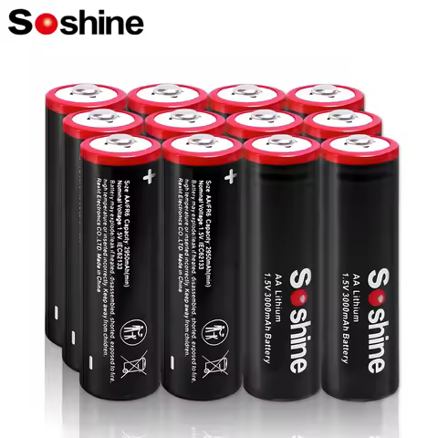 Soshine 1.5 Volt 3000mAh Batteries AA 1.5V Lithium Battery Non-Rechargeable Li-ion Battery for Flash