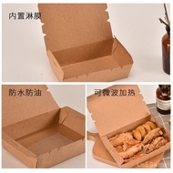 Factory Direct Sales Disposable Kraft Paper Lunch Box Takeaway Packaging Square Sushi Lunch Box Large Right Angle Lunch Box Can Be Set