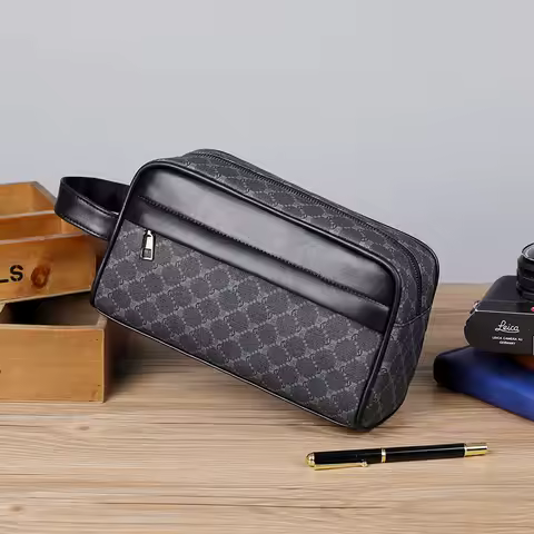 Vintage Style Men's Bag Clutch High Quality PU Leather Clutch Bags Waist Bag For Men Fashion Casual 