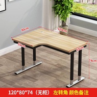180*120cm Full White and Walnut Corner Table L Shaped Office Desk