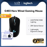 Logitech G403 Hero Wired Gaming Mouse/Hero 25K Sensor/25,600 DPI/RGB Backlit Keys/Adjustable Weights