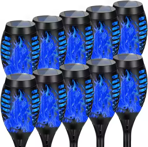 1/5/10 PCS Solar Garden Flame Lights Flickering Flame Lamp Outdoor Lawn Light Waterproof Courtyard H