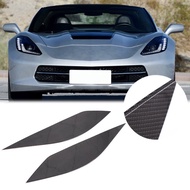 For Corvette C7 2014-2019 Real Carbon Fiber Sticker Headlight Brow Decoration Sticker Car Headlight 