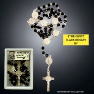 St. Benedict Black Rosary 18”