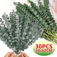 5-30Pcs Artificial Plants Eucalyptus Leaves Fake Plants Vase Table Party Wedding Bridal Bouquet Home