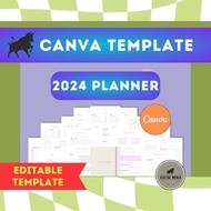 Canva Planner 2024 | Canva Template | Editable Canva Template | Planner 2024 |