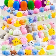 JOYIN 72 PCS Prefilled Easter Eggs Mochi Squishy Toys Stress Relief Squishies,Mini Kawaii Stress Relief Mochi for Easter Basket Stuffers,Easter Party Favors, Easter Egg Hunt,Classroom Prize Supplies