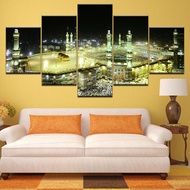 5 Buah Modern Masjid Mekah Gambar Seni Dinding Persegi Lukisan Kanvas HD Cetak Print painting Bangun