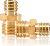Gas Hose Connector Double, Pack of 2 LKS Double Coupling Propane Acetylene Gas Hose, 1/4 Inch to 3/8