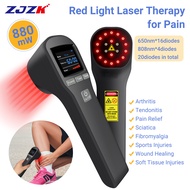 ZJZK 880mW Cold laser therapy 16*650nm+4*808nm for pain for arthritis for animals Portable One-year