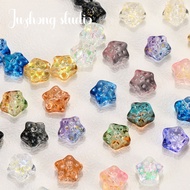 20pcs  pentagram glass perforated beads handmade DIY bracelet necklace accessories