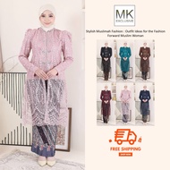 Baju Raya 2026 MK Exclusive Aurelia Lace Kebaya Labuh Set with Batik Sarong  Baju Kebaya Perempuan (
