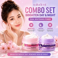 SALUDENT KRIM SIANG PEMUTIH SPF50 PA+++ KRIM WAJAH MELEMBAP & MENCERAH NIACINAMIDE WHITENING DAY NIG