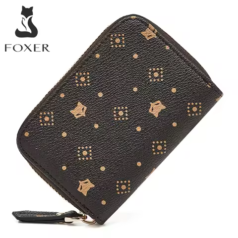 FOXER Women Fashion Mini Card Holder Wallet Money Girl Cute Coin Purse Bag for Lady