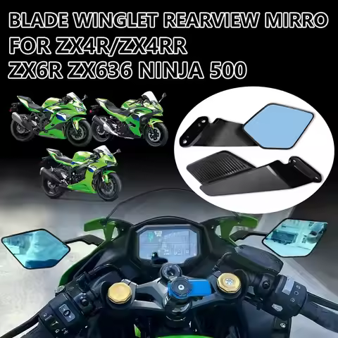 For Kawasaki NINJA 636 ZX6R ZX636 ZX-6R ZX4R ZX4RR NINJA 500 Motorcycle Rearview Mirror Adjustable R